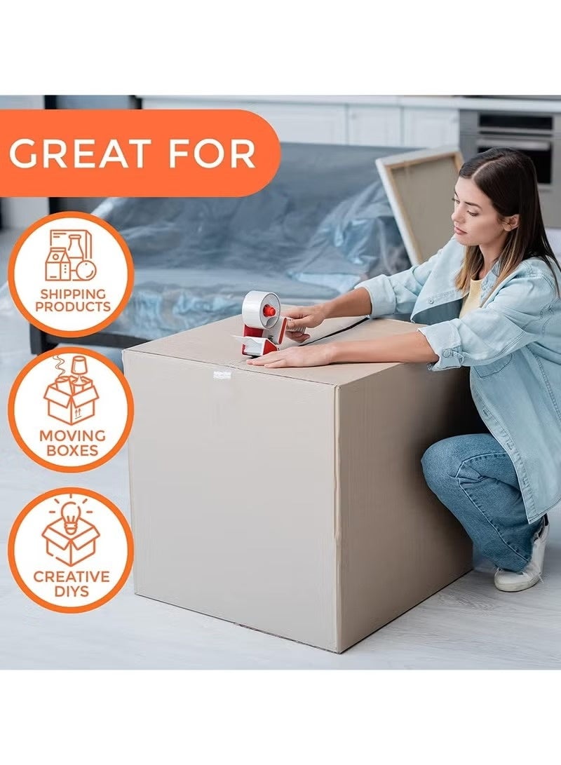 AKSONZ Clear Strong & Heavy Duty Adhesive Packing Tape 2 x 100 Yards Wide Shipping Tape For Home & Office Boxes, Moving Parcels & UAE Postal - Image 4